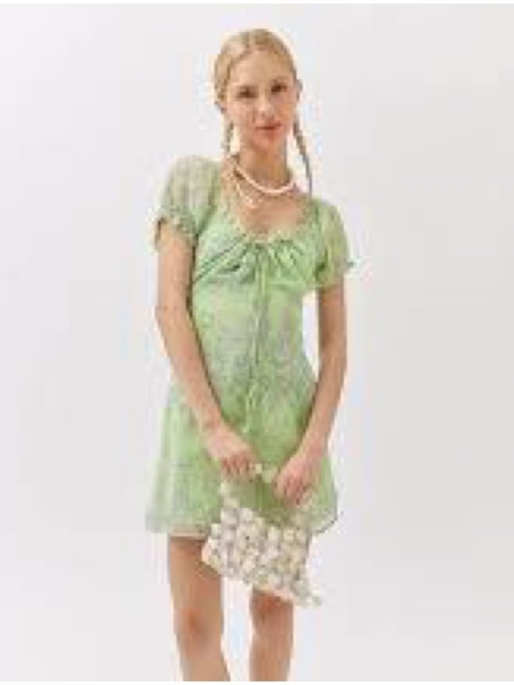 Urban Outfitters Light Green Ruched Mini Dress